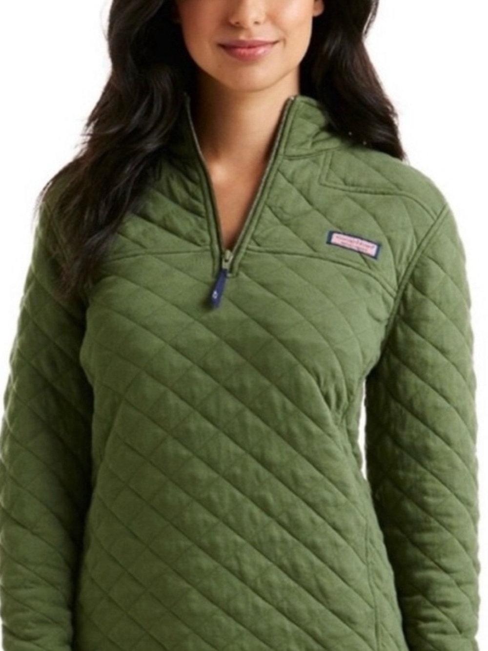 Vineyard Vines Olive Green Pullover with Whale Logo